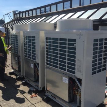 Air conditioning units outside